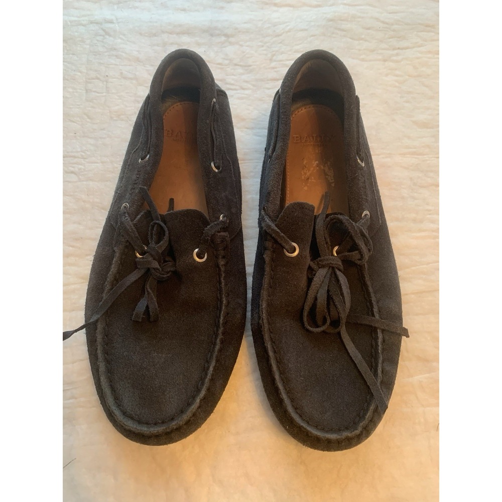 Bally Dramer / 156 Dark Blue Suede Driver Loafers Men's 6D Slip On Shoes